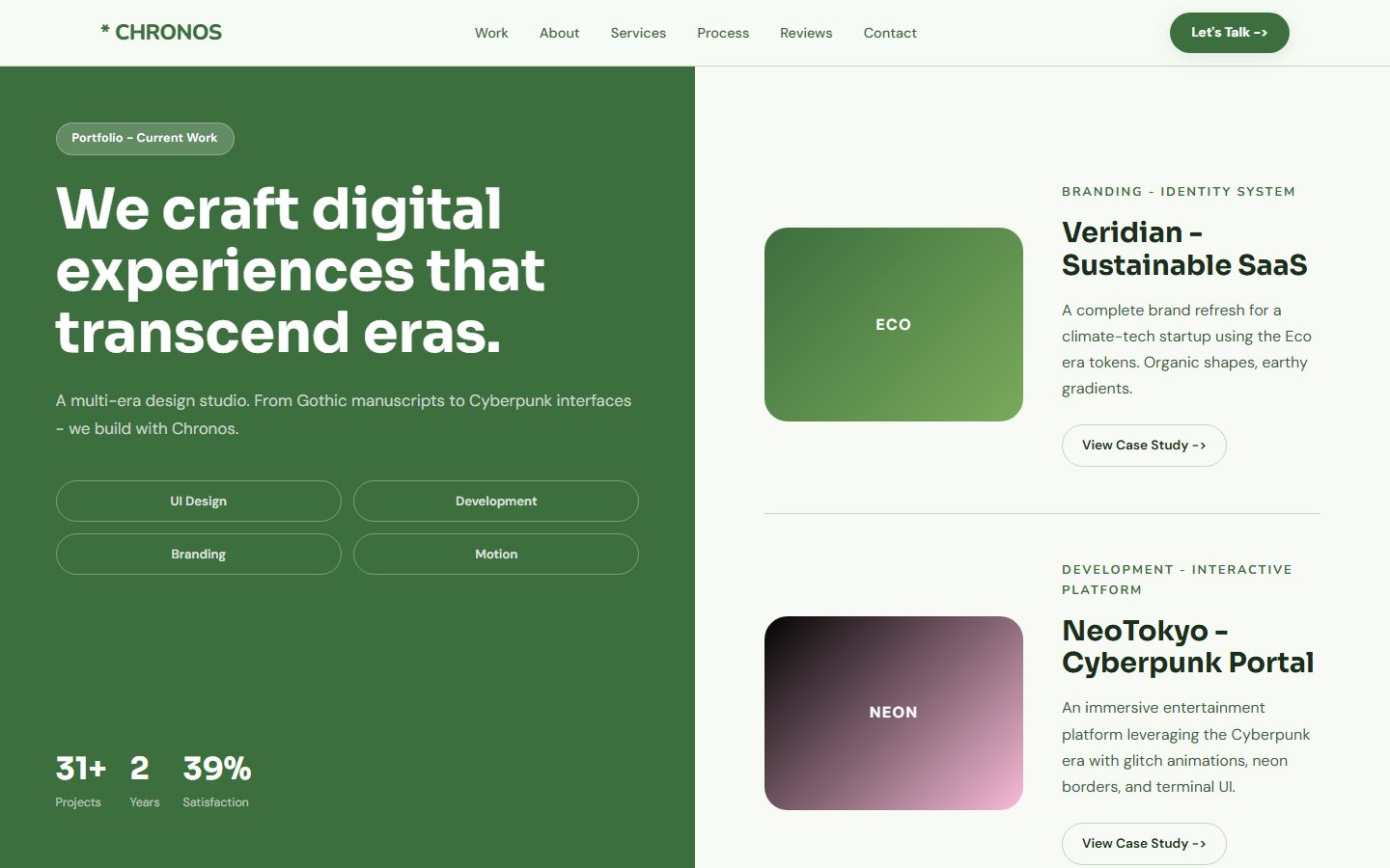 Creative Portfolio hero preview