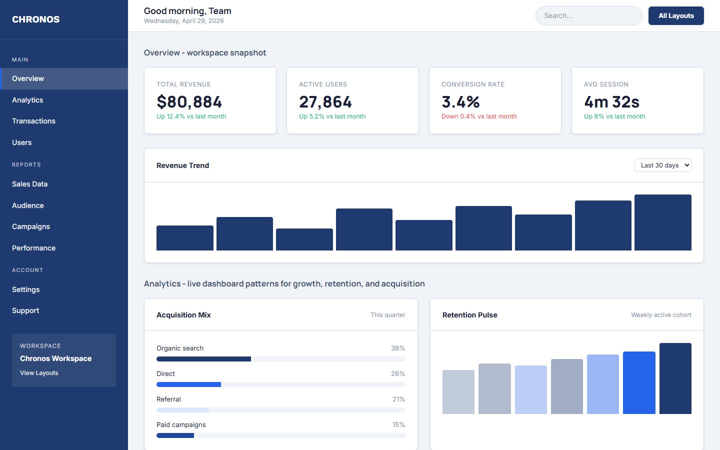 Web App Dashboard hero preview