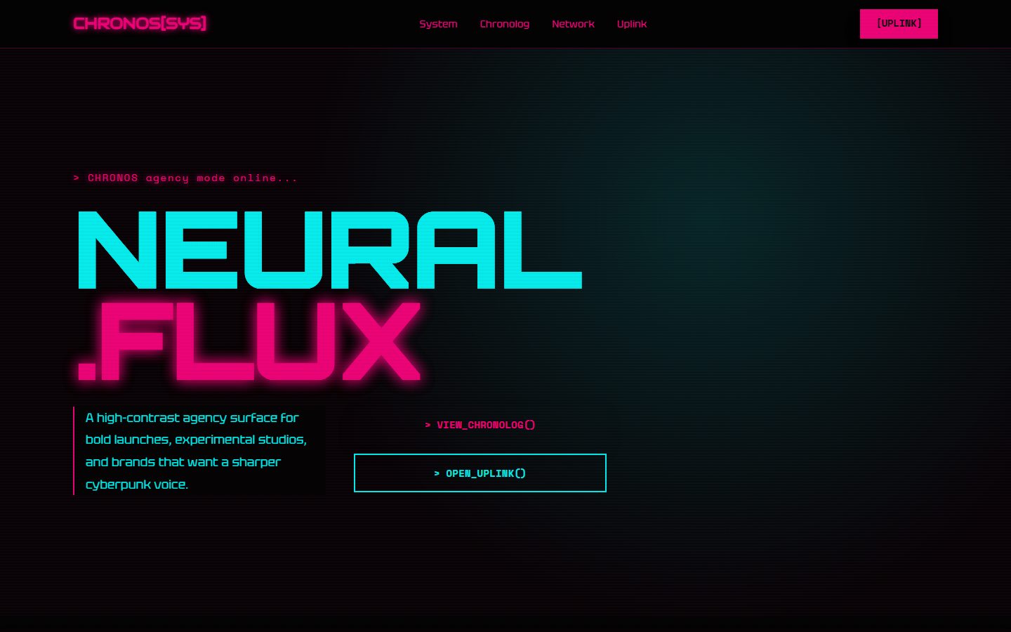 Cyberpunk Agency hero preview