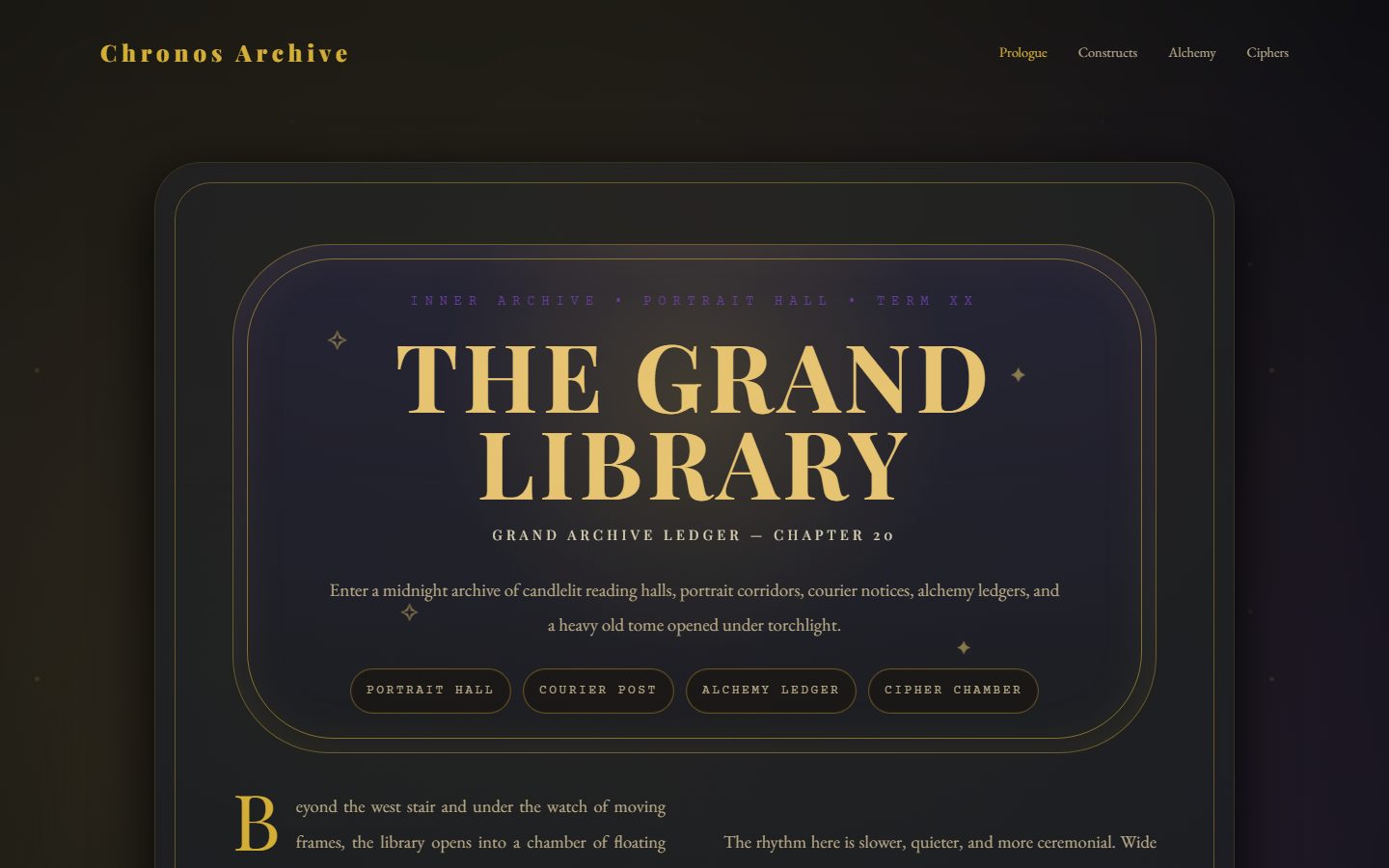 The Grand Library hero preview